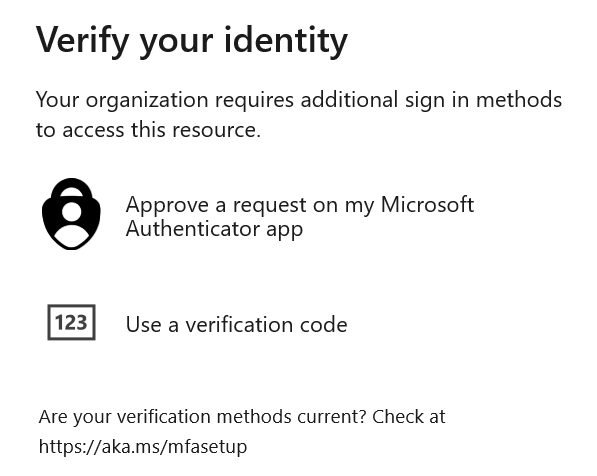 Screenshot showing no available options for switching to a password during Single Sign-On.