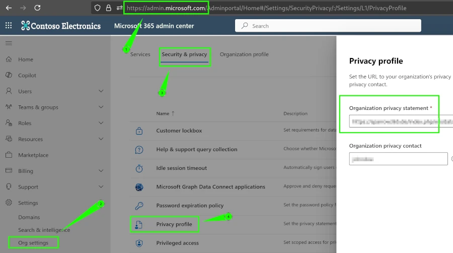 M365AdminCenterPrivacyStatement